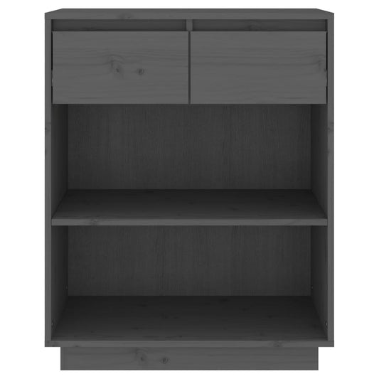 Mesa Consola De Madera Maciza De Pino Gris 60x34x75 Cm / Vetonek_0