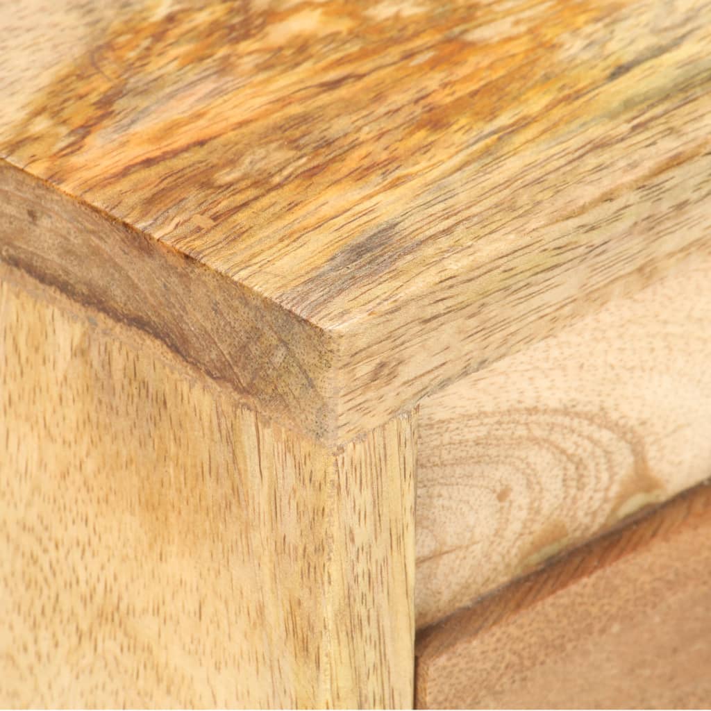 Mesita De Noche De Madera Maciza De Mango 40x30x45 Cm_3
