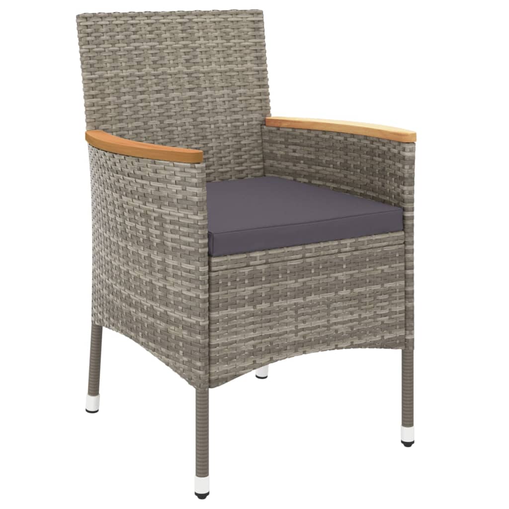 Vidaxl Set Comedor Jardín 9 Pzas Y Cojines Ratán Sintético Gris_3