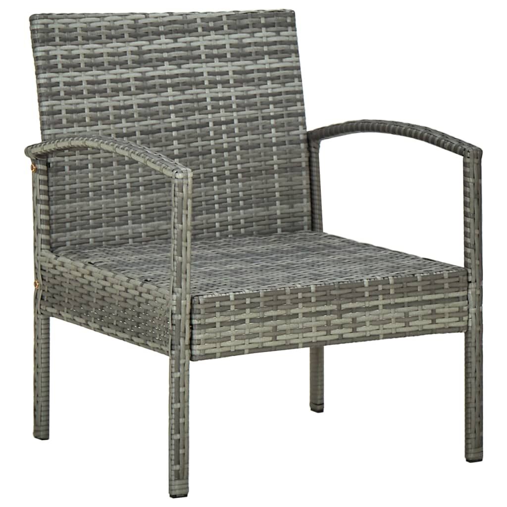 Vidaxl Silla De Jardín Con Cojín Ratán Sintético Gris_4