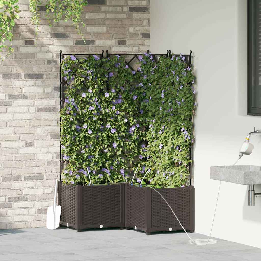 Macetero De Jardín 3 Uds. Marrón 80 X 80 X 142 Cm Pp_2