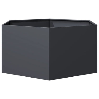 Jardinera Hexagonal De Acero Gris Antracita 104x90x45 Cm_3