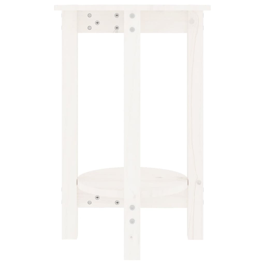 Mesa De Centro De Madera Maciza De Pino Blanco Ø40x60 Cm_3