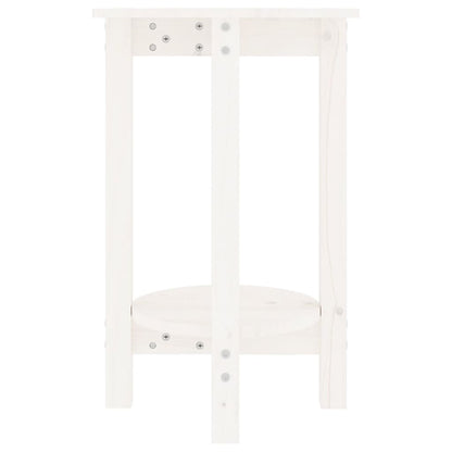 Mesa De Centro De Madera Maciza De Pino Blanco Ø40x60 Cm_3