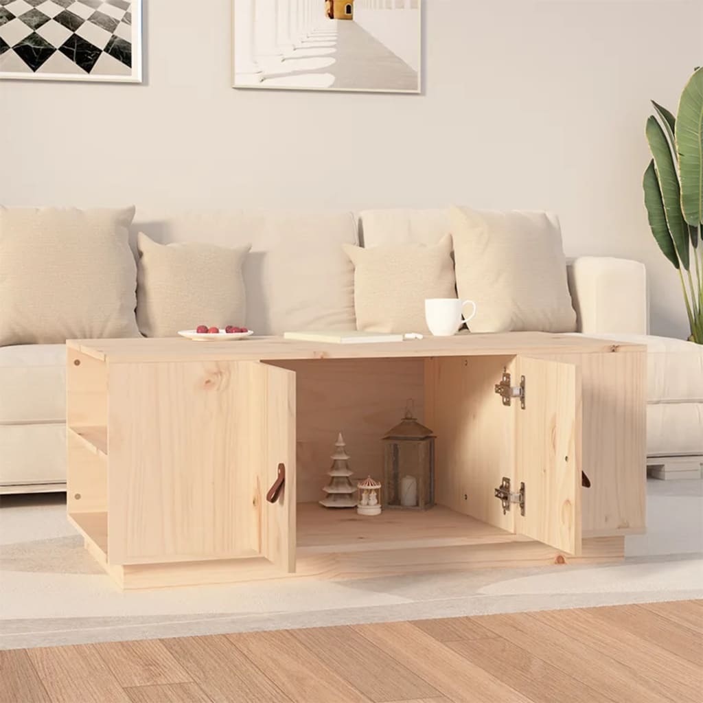 Mesa De Centro De Madera Maciza De Pino 100x50x41 Cm_1