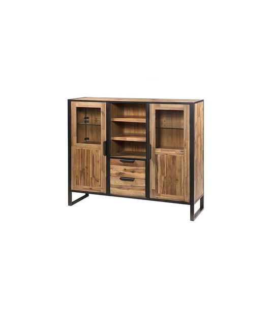 Bodeguero 2 Puertas 2 Cajones Modelo Ele L04-140 Acabado Envejecido, 140cm(ancho) 120cm(alto) 40cm(fondo)._0