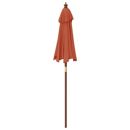 Vidaxl Sombrilla De Jardín Con Poste De Madera Terracota 196x231 Cm_4