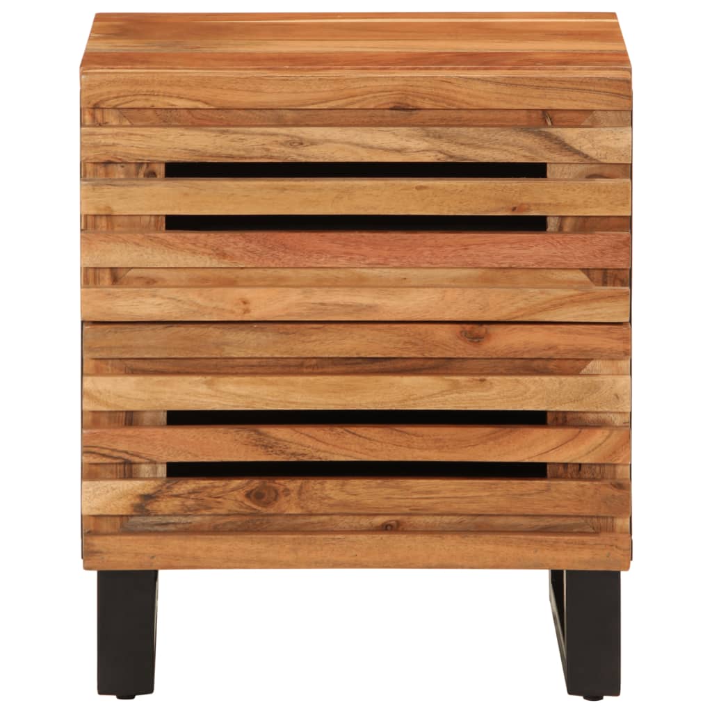 Mesitas De Noche 2 Uds Madera Maciza De Acacia 40x34x46 Cm_2