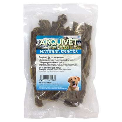 Snack natural para perros Esófago de ternera  Arquivet  100 g