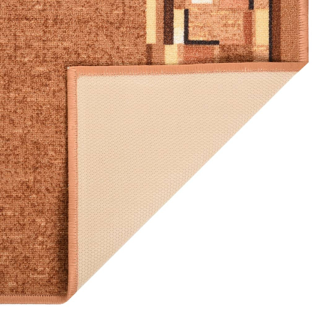 Vidaxl Alfombra De Pasillo Antideslizante Marrón 67x250 Cm_4