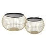 Wellhome Conjunto 2 Mesas Auxiliares Dorado Y Negro