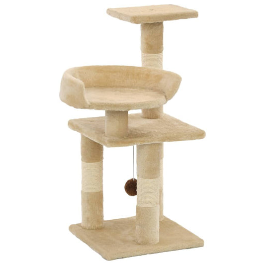 Vidaxl Rascador Para Gatos Con Postes De Sisal 65 Cm Beige_0