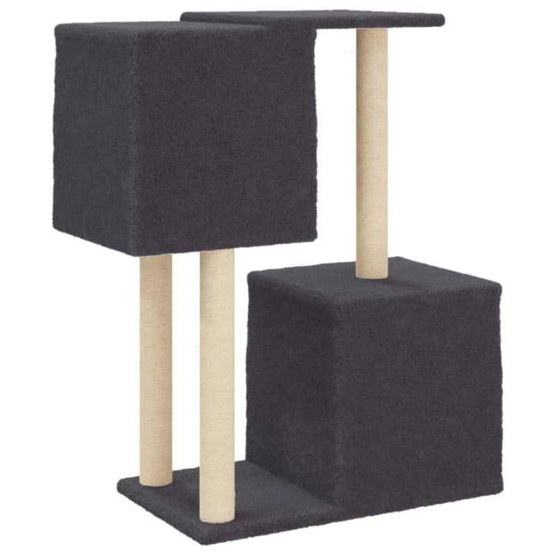 Vidaxl Rascador Para Gatos Con Postes De Sisal Gris Oscuro 86 Cm_5