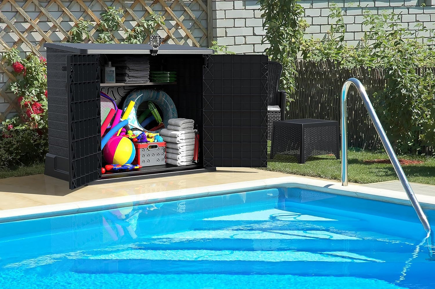 Duramax - Arcón Cubre Cubos De Exterior - 850 L - Pvc - Color Gris Antracita_2