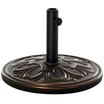 Outsunny Base De Sombrilla Redondo Peso 13 Kg De Hdpe Y Cemento Ø48x34 Cm Bronce_0