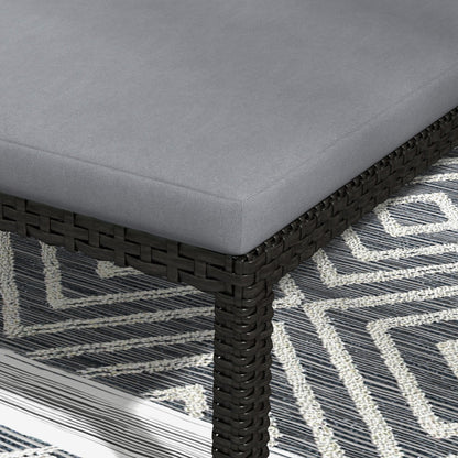 Outsunny Pack De 2 Tumbonas De Ratán Con Respaldo Ajustable 73x200x48cm Gris_4