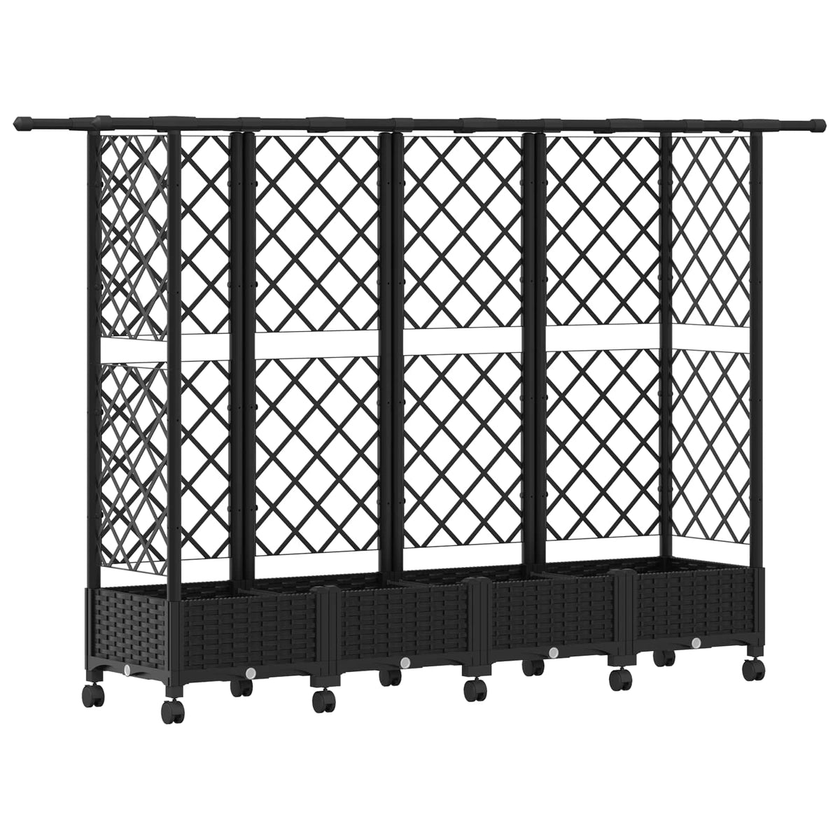 Cama Elevada Con Trellis Y Techo Negro 202,5 X 40 X 127 Cm Pp_0