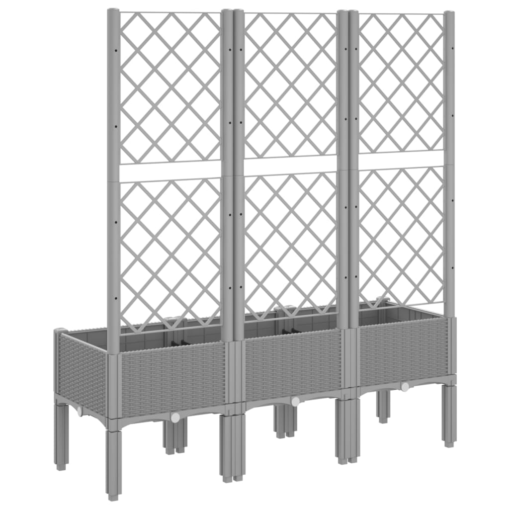 Jardinera Con Enrejado Pp Gris Claro 120x40x142 Cm_4
