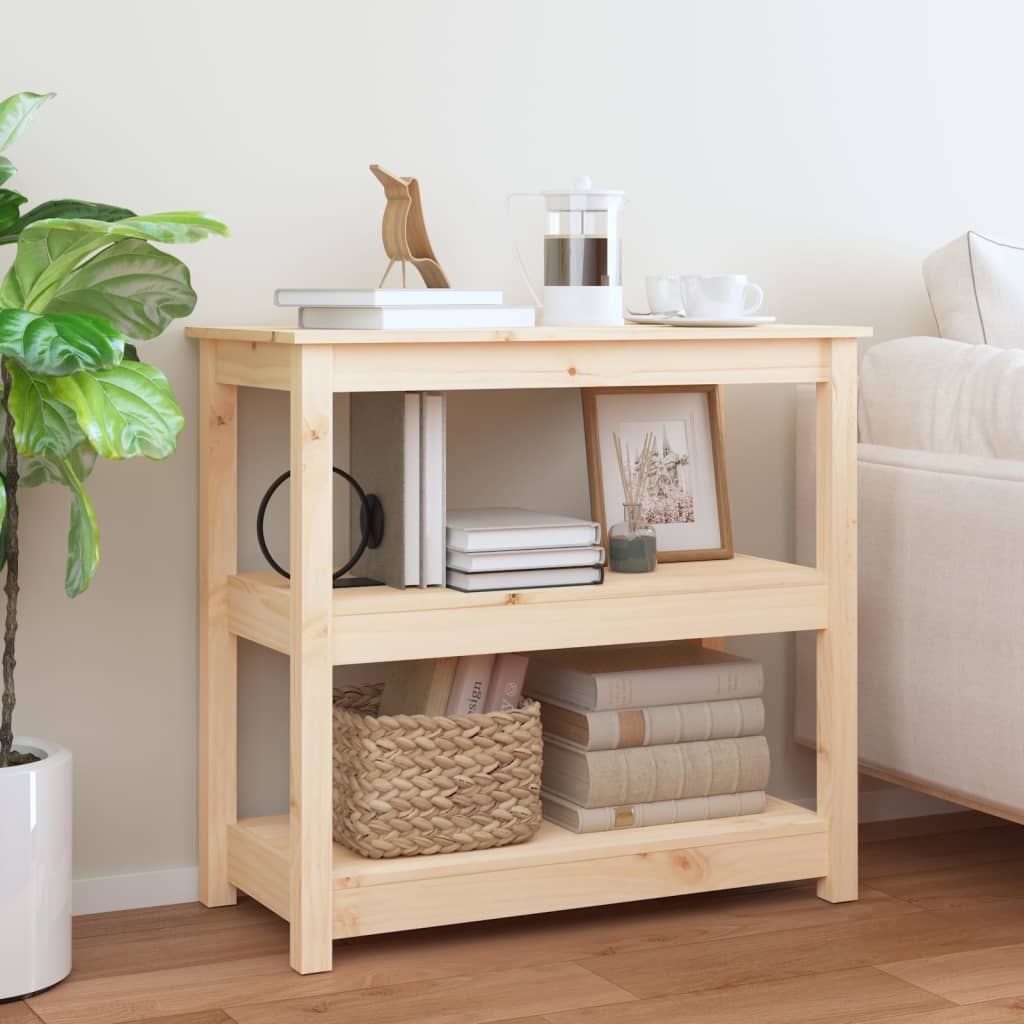 Mesa Consola Madera Maciza De Pino 80x40x74 Cm_0