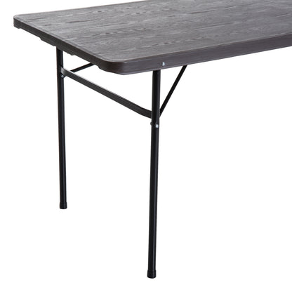 Outsunny Mesa Plegable Portátil Para Camping Mesa Auxiliar Multiusos Marrón 2_4