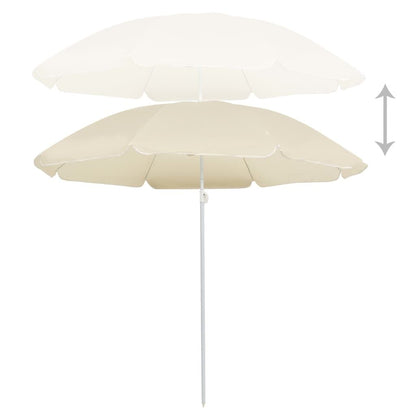 Vidaxl Sombrilla De Jardín Con Palo De Acero Arena 180 Cm_1