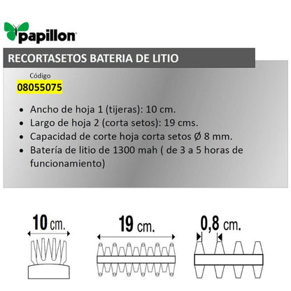 Recortasetos Papillon Bateria Litio 100 Mm._1