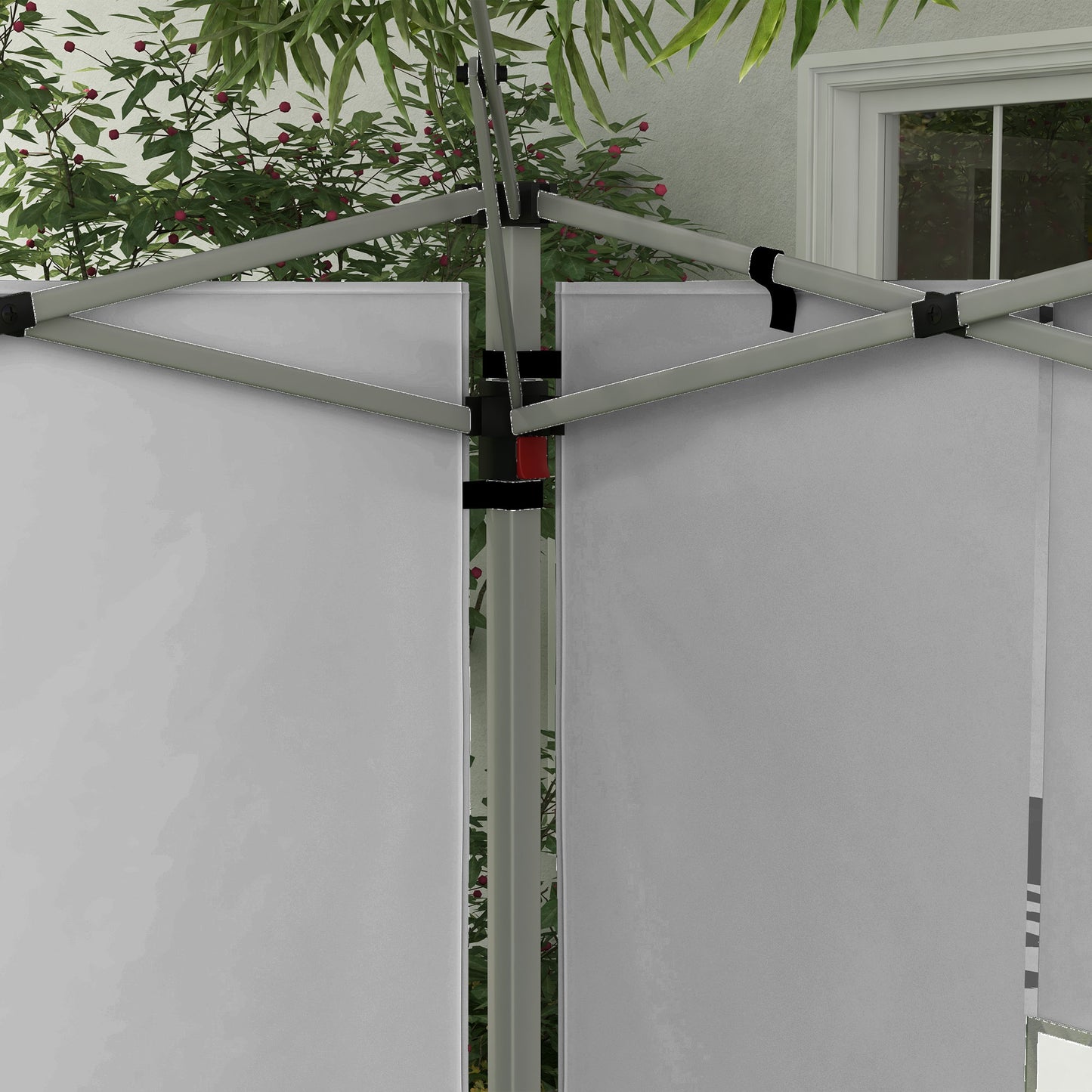 Outsunny Paredes Laterales Para Carpa De 2 Paneles 295x195 Cm Con Ventana Gris_3