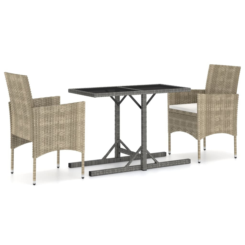 Vidaxl Juego De Comedor Para Jardín 3 Piezas Beige_0