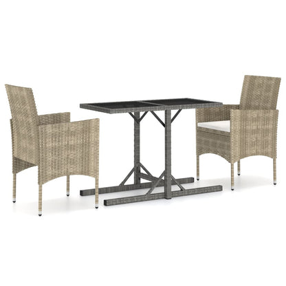 Vidaxl Juego De Comedor Para Jardín 3 Piezas Beige_0