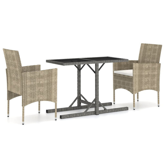 Vidaxl Juego De Comedor Para Jardín 3 Piezas Beige_0