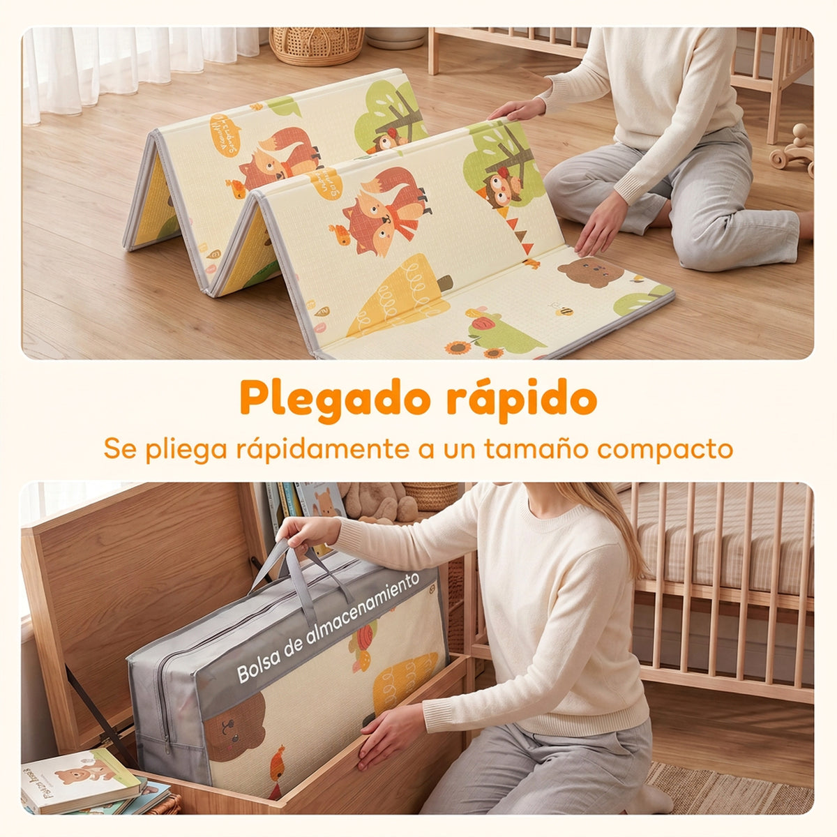 Aiyaplay Alfombra Infantil Plegable Y Reversible 200x180 Cm Antideslizante_5