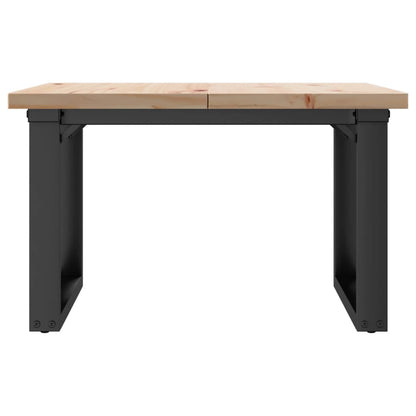 Mesa De Centro Marco O Madera Maciza Pino Y Acero 60x60x40,5 Cm_2