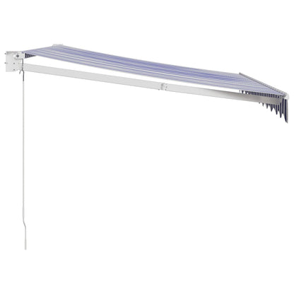 Toldo Retráctil Aluminio Y Tela Azul Y Blanco 3,5x2,5 M_3