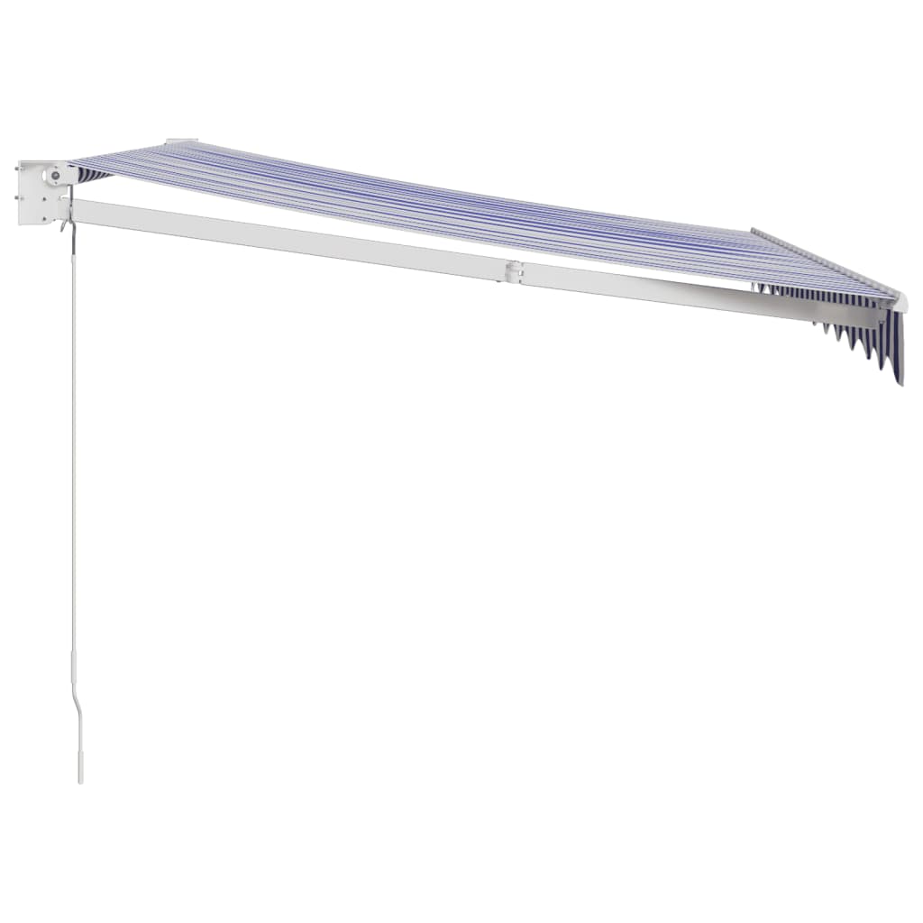 Toldo Retráctil Aluminio Y Tela Azul Y Blanco 3x2,5 M_3
