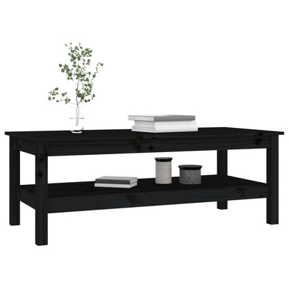 Mesa De Centro De Madera Maciza De Pino Negro 110x50x40 Cm_4