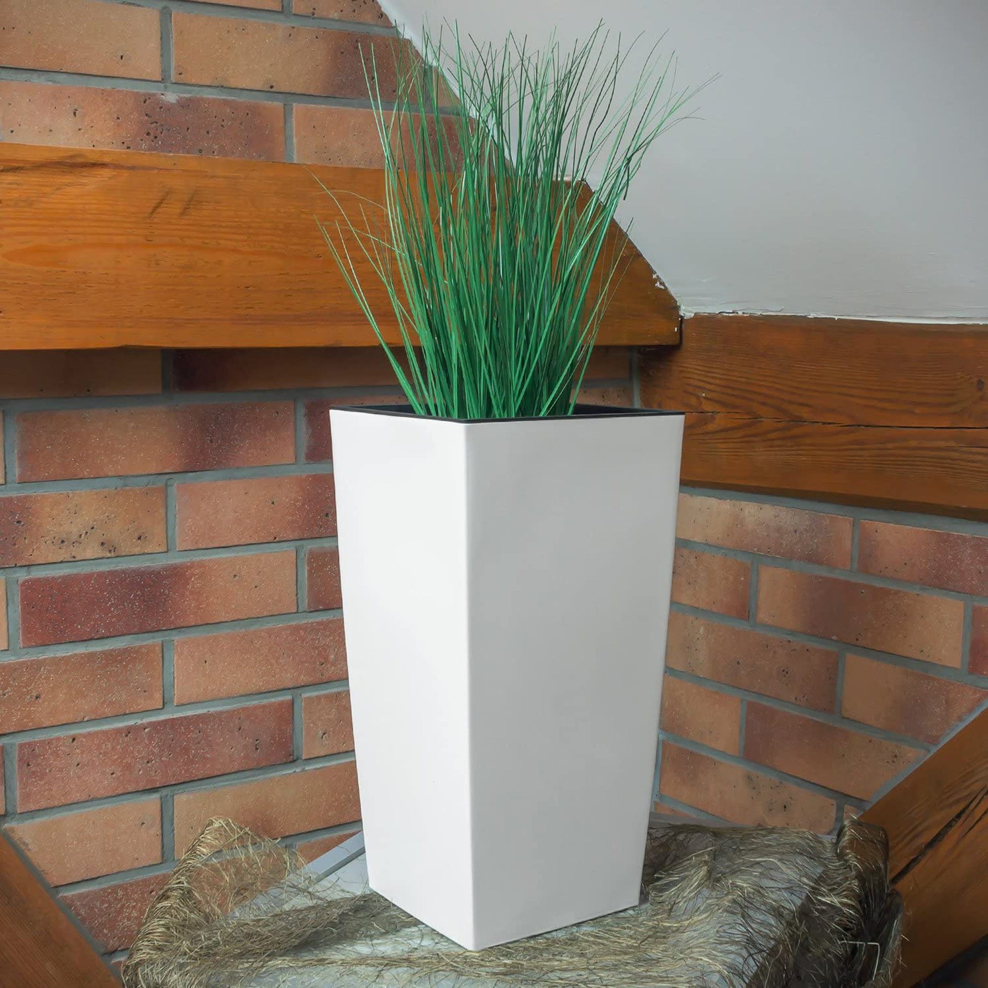 Maceta Alta Urbi 16,3 Litros, De Plastico, 22 X 22 X 42 Cm En Color Blanco_5