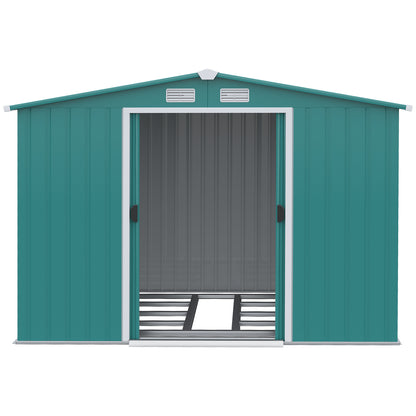 Outsunny Cobertizo De Jardín 260x206x179cm 4,7m² Metálico Con Puertas Correderas_4