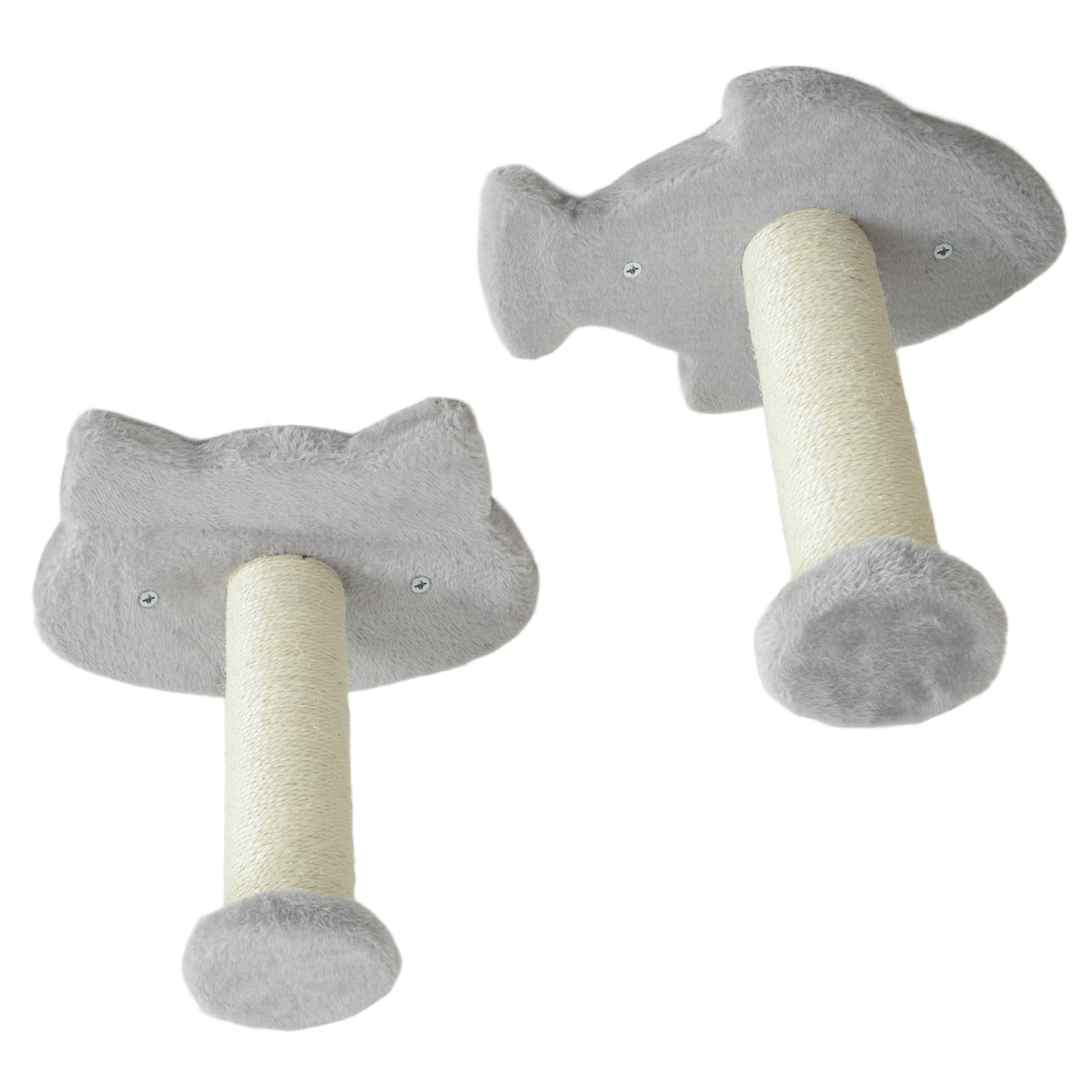 Pawhut Juego De Pared De Escalada Para Gatos De 4 Piezas Con Plataformas Gris_3