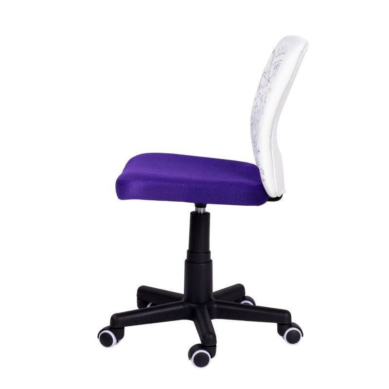 Silla De Estudio Infantil Píntame Malla, Morado, 38,5cm X 77a85 X 39,6_5