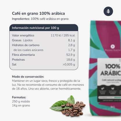 Café en grano Eco 100% Arábica Planeta Huerto 1 Kg