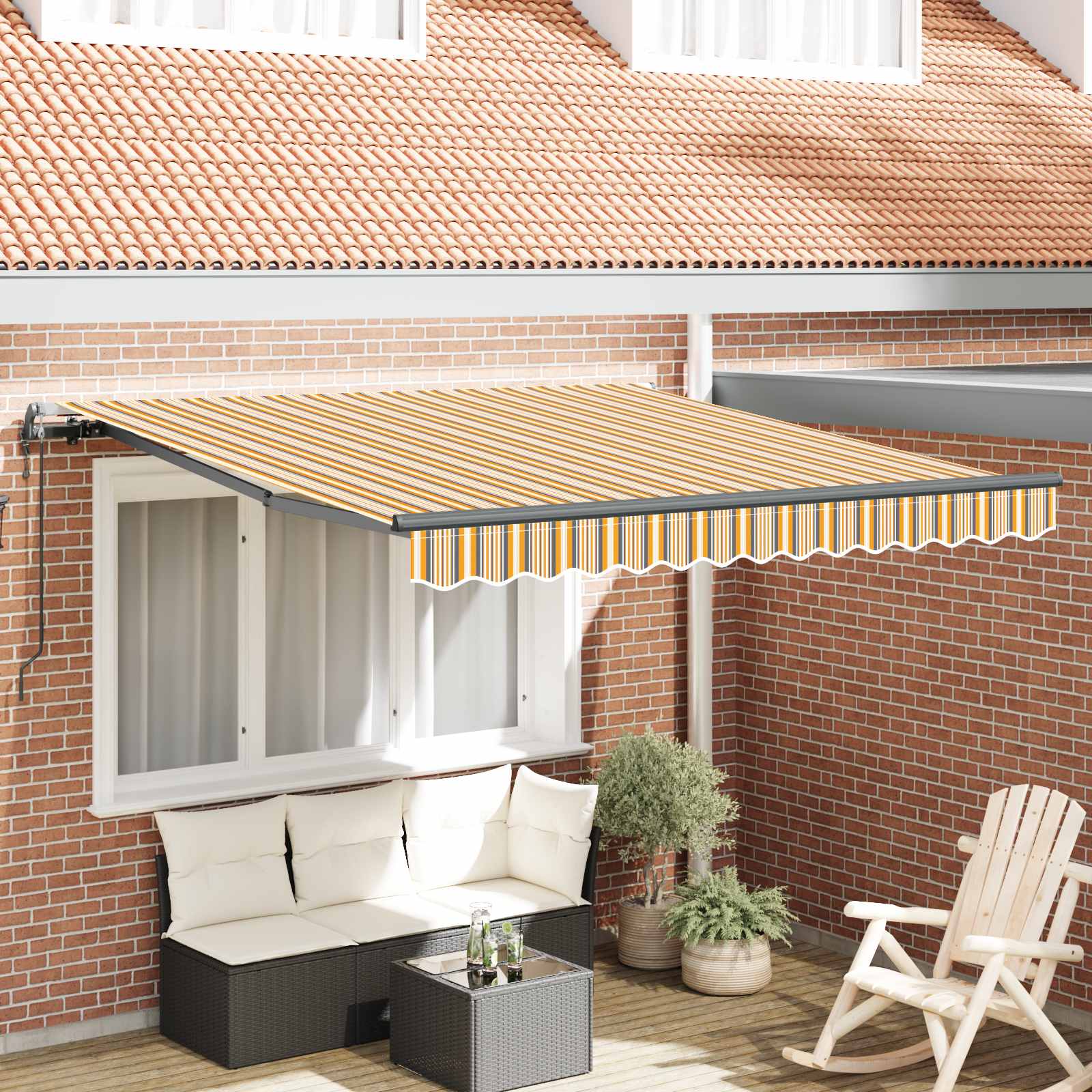 Toldo Retráctil Multicolor 300 X 250 Cm Tela Y Aluminio_1