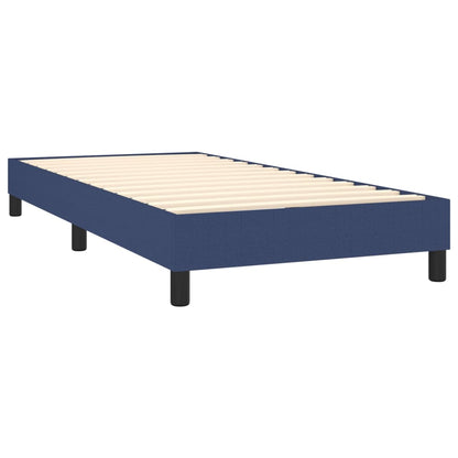 Cama Box Spring Colchón Y Luces Led Tela Azul 100x200 Cm / Vetonek_5
