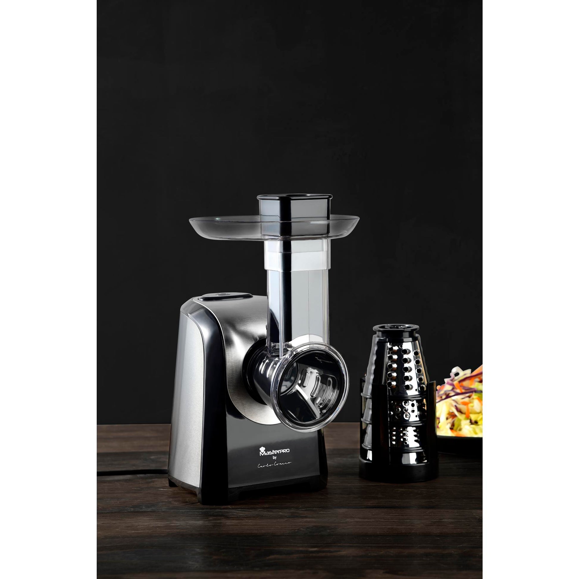 Rallador Eléctrico Foodies Con 5 Velocidades De 150w En Acero Inoxidable Masterpro_1