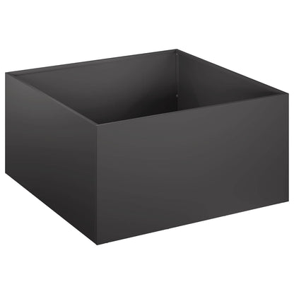 Macetero De Jardín Negro 60 X 60 X 30 Cm Acero Laminado En Frío_0