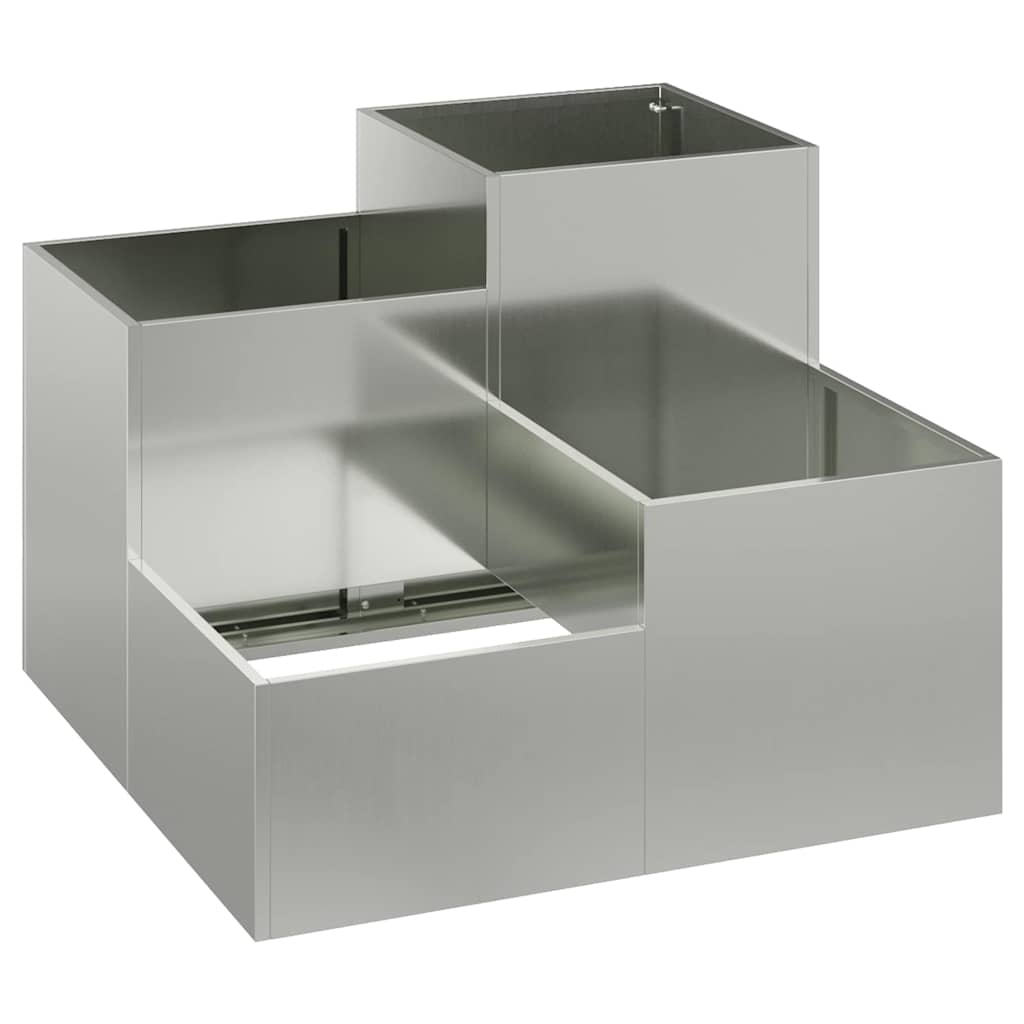 Maceta Para Jardín Plateado 100 X 100 X 60 Cm Acero Galvanizado_0
