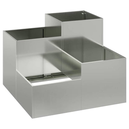 Maceta Para Jardín Plateado 100 X 100 X 60 Cm Acero Galvanizado_0