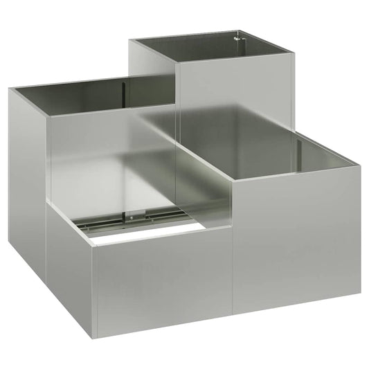 Maceta Para Jardín Plateado 100 X 100 X 60 Cm Acero Galvanizado_0