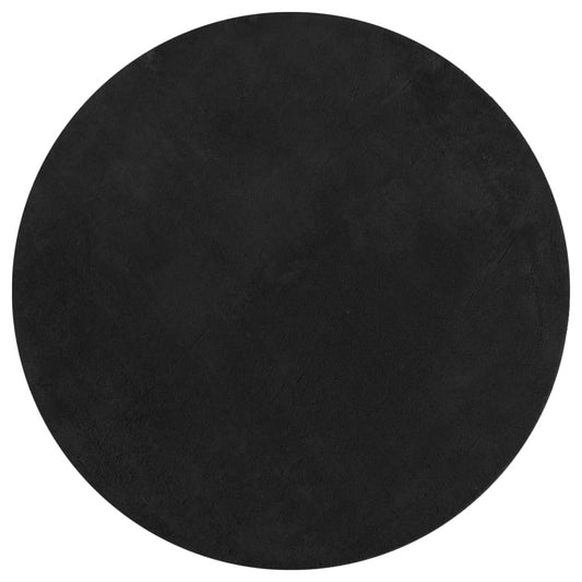 Vidaxl Alfombra De Pelo Corto Suave Lavable Huarte Negro Ø 80 Cm_0
