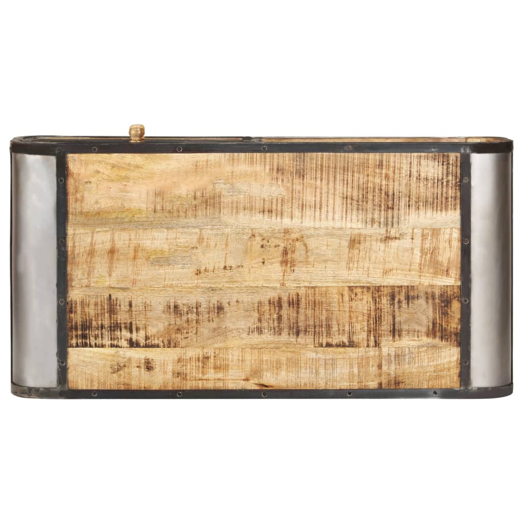 Mesa De Centro Madera Maciza De Mango 100x50x35 Cm_2