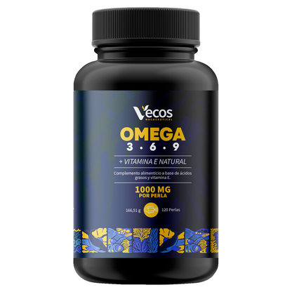 Omega 3-6-9 Vecos 120 Perlas | Corazón, Visión Y Cerebro | Ácidos Grasos Epa, Dha, Gla, Ala + Vitamina E_0